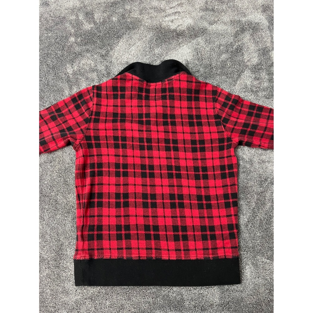 Polo Ralph Lauren Boys Red Black Plaid Quarter Zip Pullover Sweatshirt Size M - Picture 4 of 7